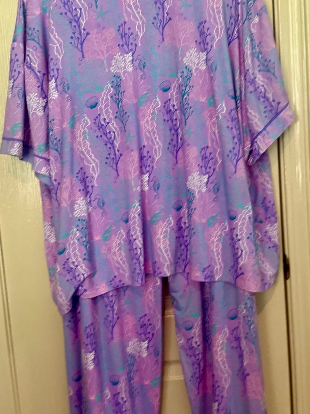Disney Lavender & Aqua Floral Little Mermaid Pajama Set